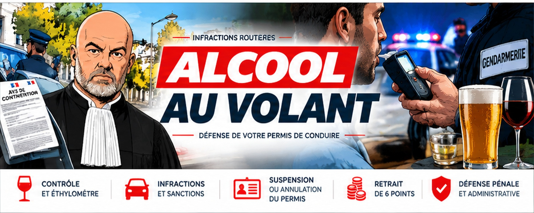 Alcool au volant - defense du permis de conduire